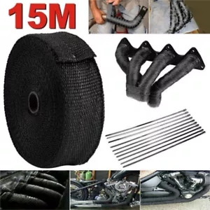 Cinta de protección térmica de titanio 15M cinta de escape hasta 1400° protección térmica Heat Wrap colector - Imagen 1 de 12