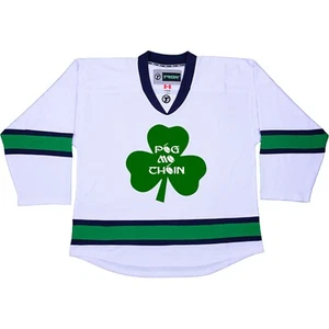 Pog Mo Thoin (Kiss My Arse) Ice Hockey Jersey with Name & Number St. Patrick's - Picture 1 of 9