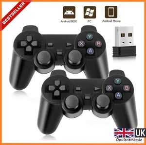 For PC Laptop MAC Wireless USB Game Controller Dual Pad Vibration Gamepad PS2 UK - Picture 1 of 8