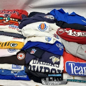 Lot of 30 Football Sports Team Clothing NFL NCAA USFL Shirt Sweat Towel *READ - Picture 1 of 7