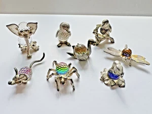 8 X Pewter & Crystal Miniature Figurines by WAPW, Exquisite, & Fireball - Picture 1 of 9