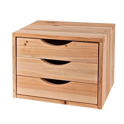 Holz Schubladenbox Aufbewahrungsbox Holzbox Ordnungsbox mit 3 Schubladen SB3 - Bild 1 von 2