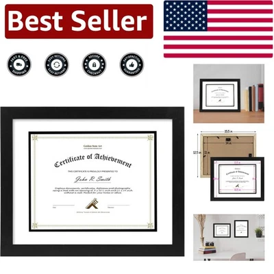 Versátil marco de diploma/certificado 11x14 con acabado de vidrio y madera real Foto 1 de 4