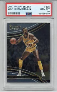 2017 PANINI SELECT #295 WILT CHAMBERLAIN CARD LAKERS PSA 10 LOW POP 1 RARO - Foto 1 di 2