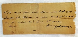 1825 Handgeschriebene Schuldnote zwischen William Goldsborgh & Joseph M. Palmer - Bild 1 von 3