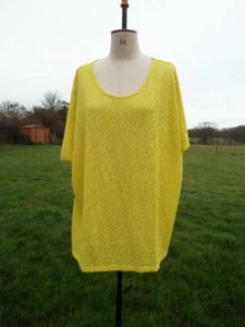 Yellow Jacquard Extended Shoulder Stretch Top ANTHOLOGY Plus Size 32 BNWT - Picture 1 of 4