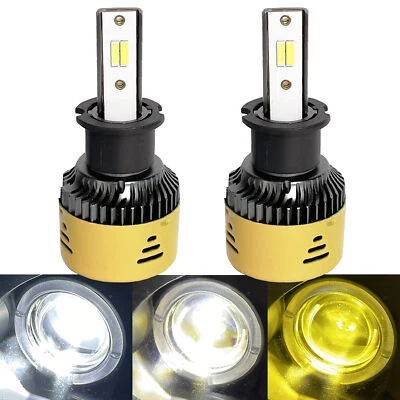 H3 3000K LED Kit Fog Light Bulb Switchback 3K 4K 6K White Yellow + Strobe Light - Image 1 of 4