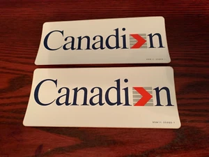 CANADIAN AIRLINE - White Decal - Lot of 2 - Original - Picture 1 of 5