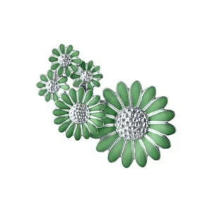 Georg Jensen / Stine Goya. DAISY Ear Cuff, Single RIGHT. Sterling Silver & Green - Picture 1 of 2