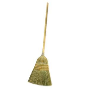 Giant Commercial Corn Broom 15 Inch Sweeping Width Heavy Duty Use Straw Cleaning - Picture 1 of 2