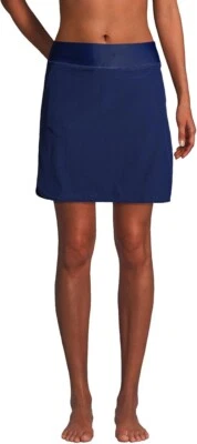 NUEVO CON ETIQUETAS Lands' End Mujeres Falda de Natación Cintura Cómoda Mar Profundo Azul Marino Talla 2-24W $65 4C695 Foto 1 de 4