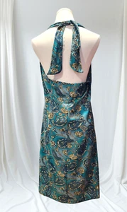 VTG Y2K 90s Jonathan Martin Halter Babydoll Dress Paisley V-Neck Junior's Sz 11 - Picture 1 of 14