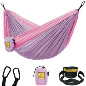 Wise Owl Outfitters Owlet Kids Camping Hammock Tree Straps Lavender & Pink