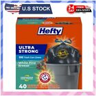 Hefty Ultra Strong Multipurpose Large Trash Bags, Black, 33 Gallon, 40 Count New