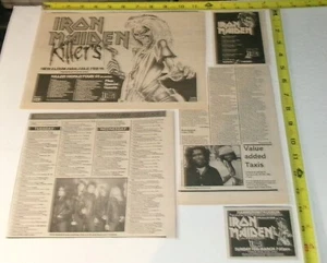 IRON MAIDEN Vintage Album Concert Dates AD Advert 1981 KILLERS 5pc Lot Metal - Picture 1 of 5