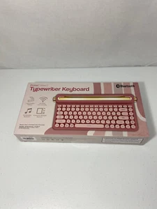 New In Box Retro PrimeConnect Bluetooth Pink Typewriter Keyboard bluetooth - Photo 1/6