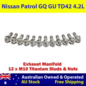 Titanium Exhaust Manifold Studs & Nuts For Nissan Patrol GQ GU TD42 4.2L - Picture 1 of 3