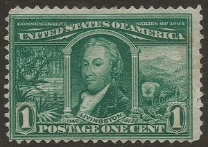 US #323 - 1904 - 1c Livingstone Louisiana Purchase stamp - Mint MH - Picture 1 of 2