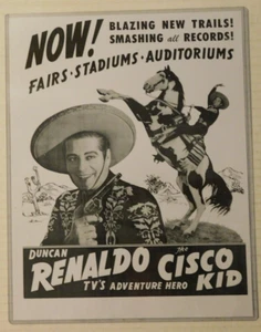 Duncan Renaldo The Cisco Kid repro appearance ad - Picture 1 of 1
