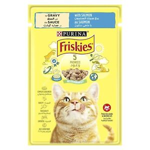 Purina Friskies Wet Cat Food Salmon Chunks In Gravy Pouch 85g Free Shipping