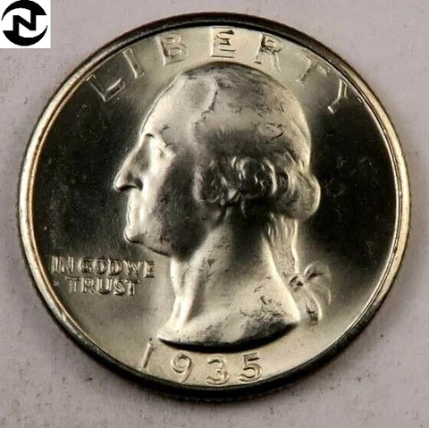 1935-D Washington Quarter ~ Gem BU ~ 90% Silver ~ Semi-Key Date! ~ 1 Coin Cover
