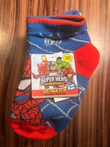 Marvel Super Hero Adventures Socks Boys Toddler 6 Pair Spider-man Avengers Hulk - Picture 1 of 9