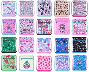 Kids Drawstring Bag Front Zipped Pocket PE Kit Bag School Backpack Sports Girls - Picture 1 of 91