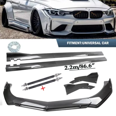 For BMW 750Li 228i 328xi Carbon Fiber Front Bumper Lip Spoiler Side Skirt Body K Foto 1 de 4