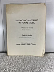 Vintage - Harmonic Materials In Tonal Music Part 1 by Paul Harder - 3rd Edition - Picture 1 of 3