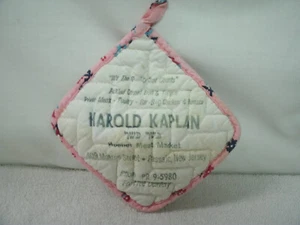 VTG  Advertising Pot Holders [2] Kosher Butcher & Coal & Oil Co --NJ--1950-60's - Picture 1 of 4