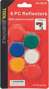 6pc Round Reflectors, Assorted Colors - Picture 1 of 1