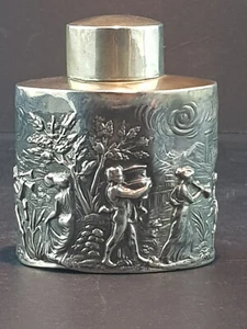 Antique 1900 Late Victorian Hallmarked Silver Neo Classical Tea Caddy / Bottle - Picture 1 of 19