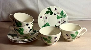 4 Blue Ridge Mountain Ivy Cups And Saucers - Picture 1 of 1