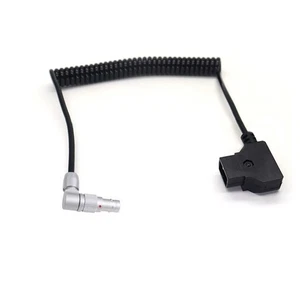 Right angle 0B 4 Pin Male to D-tap Coiled cable for Zacuto Kameleon EVF - Picture 1 of 3
