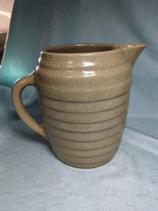Vintage Avocado Pottery Pitcher Made in USA - Picture 1 of 12