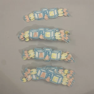 Lote De 33 Apliques Vintage ABC Hierro Sobre Parche Azul Rosa Amarillo - Imagen 1 de 6
