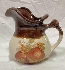 Vintage McCoy USA Pottery Pitcher Fruit Festival Pattern No 7515 Fall/Farm Decor - Picture 1 of 9