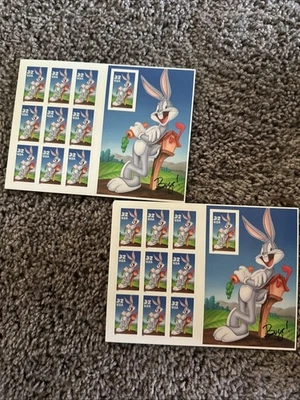 LOT OF 2: Bugs Bunny Looney Tunes 32 Cent Stamps 1997 Full Sheet of 10 Stamps - Image 1 of 3