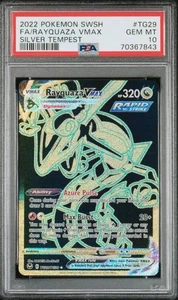 2022 POKEMON SWORD & SHIELD SILVER TEMPEST #TG29 FULL ART / RAYQUAZA VMAX PSA 10 - Bild 1 von 2