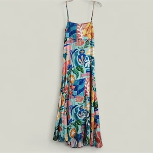Paper Heart Anthropologie Stil Blumen Tie Back buntes Maxikleid Gr. Medium - Bild 1 von 5