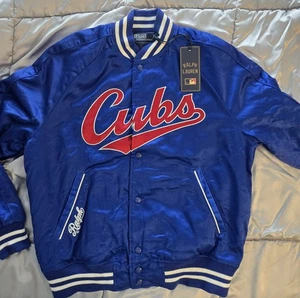 NEW Polo Ralph Lauren MLB Chicago Cubs SATIN TEAM Jacket LARGE - Picture 1 of 6