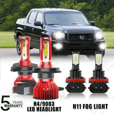 For Honda Ridgeline 2006-2014 - LED Headlight Fog Lights High&Low Beam Bulbs Foto 1 de 4