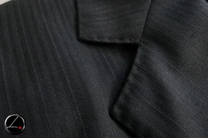 Traje Ermenegildo Zegna Su Misura Exclusiva Colección Negro Tonal Rayas 46 R - Imagen 1 de 19