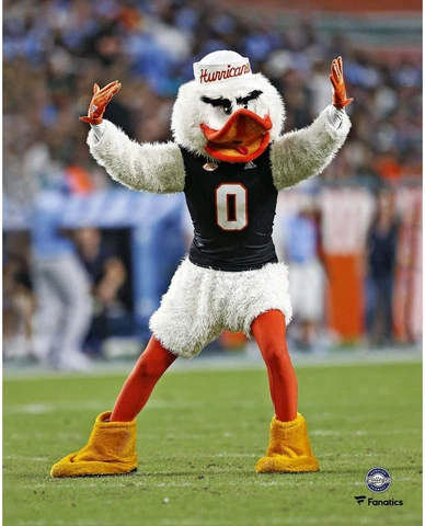 Miami Hurricanes Unsigned Sebastian the Ibis Dancing 8" x 10" Photo - Fanatics Cover