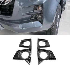 For Isuzu D-Max Dmax 2021-2023 Carbon Fiber 2PCS Front Fog Light Lamp Cover Trim - Picture 1 of 6