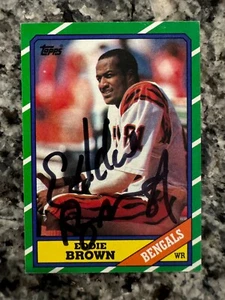 Eddie Brown Signed CINCINNATI BENGALS Card   1986 Topps - Picture 1 of 1