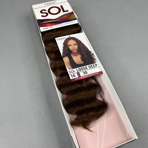 16” SOL Loose Deep #30 Honey Brown SOL Synthetic Blend Mixed Hair Extensions - Picture 1 of 5