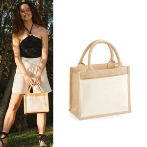 Bolso de Regalo Westford Mill de Algodón Bolsillo Yute (W425) - Manijas de Algodón Bolso de Almuerzo Liso - Imagen 1 de 6