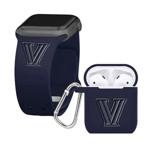 Villanova Wildcats Engraved Apple Watch Band And Airpod 1&2 Combo Package - Picture 1 of 7