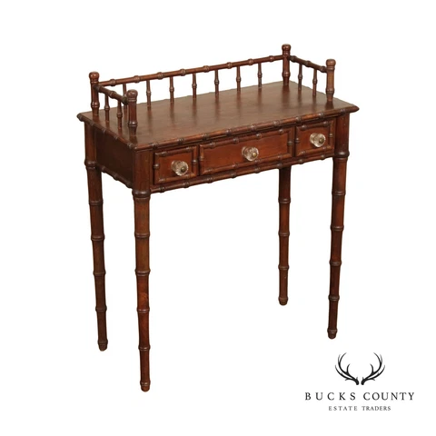 Florentia Italian Regency Faux Bamboo Small Writing Desk Cover